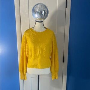 Sunny Yellow Cable Knit Sweater